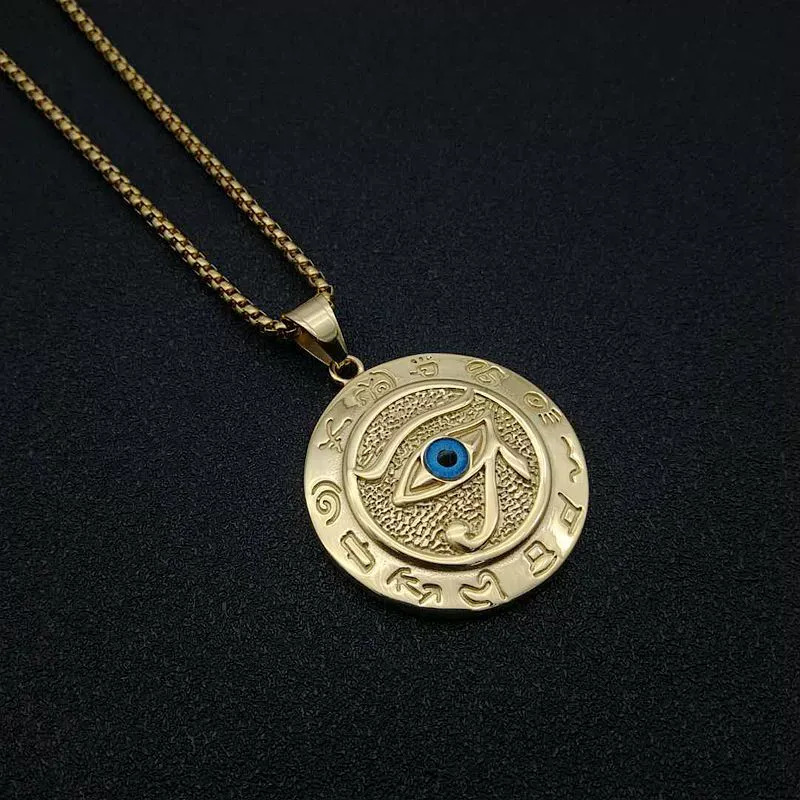 The Eye of Horus Stainless Steel Pendant The Eye of Horus Eagle Head Eye Necklace