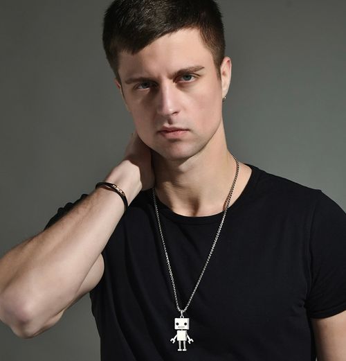 Hot selling robot stainless steel necklace, couple necklace