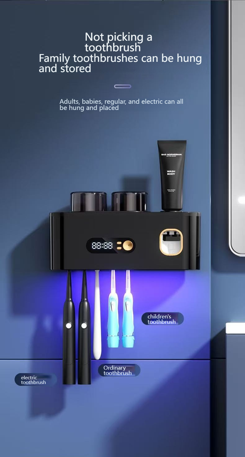 UV LED Toothbrush Sanitizer & Cleaner Heating & Fan Drying with UVC Sterilizer Dryer Holder
