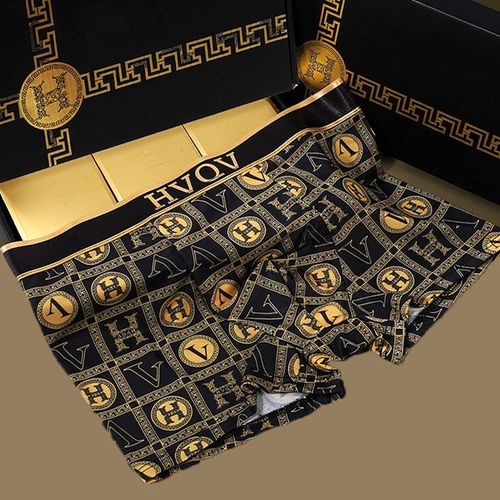Men's Luxury Printed Breathable Cooling Boxer Briefs(3 Pc)