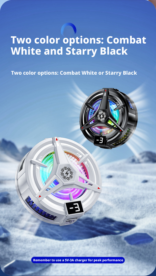 Mobile Phone Cooler (Digital Display Model) — Magnetic Back Clip with Icing Effect, 3-Level Adjustment, Semiconductor Cooling — Black Edition