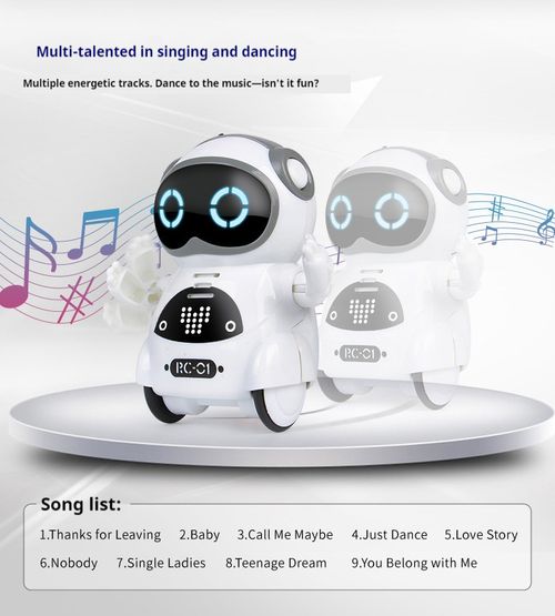 Children's Intelligent Mini Pocket Robot - White Version (Without Battery)