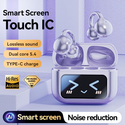 Smart Touch Wireless Open - Ear Earbuds with Hi - Res Audio, Smart Screen Case & Noise Reduction