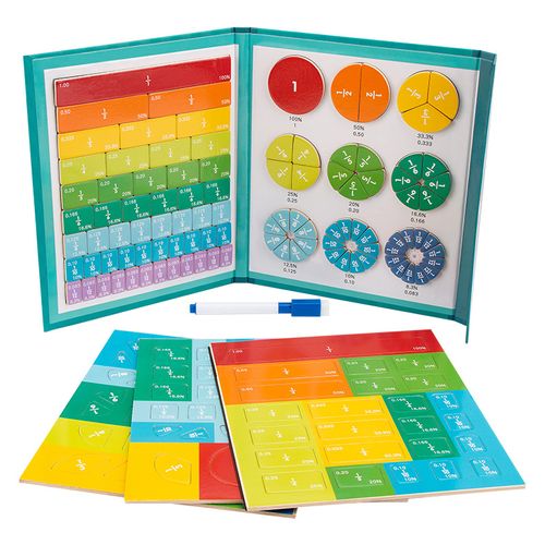 Magnetic Fraction Wooden Toy: A Fun & Engaging Way to Master Fractions, Portable & Interactive Learning Game for Kids