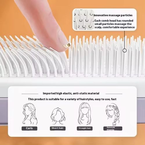 Ultimate Anti - Static Retractable Hair Brush - Effortless Detangling, Scalp - Massaging & Easy Cleaning for All Hair Types
