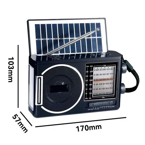 Ultimate Versatile Solar-Powered 3 Band Radio with Bluetooth & Multi-Functions for African Adventures