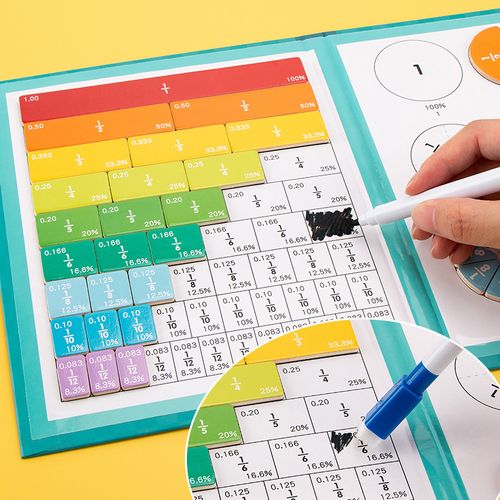 Magnetic Fraction Wooden Toy: A Fun & Engaging Way to Master Fractions, Portable & Interactive Learning Game for Kids
