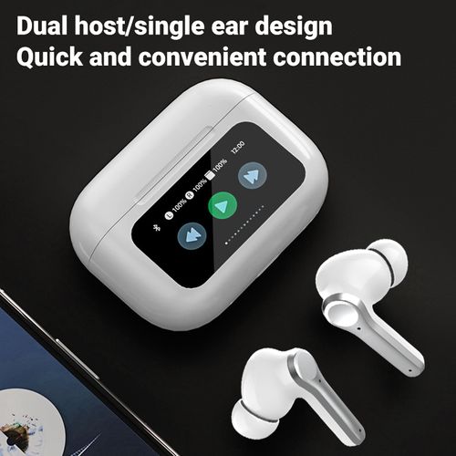 Touch-Screen Case TWS Earbuds with Selfie, ENC & Hi-Fi Sound