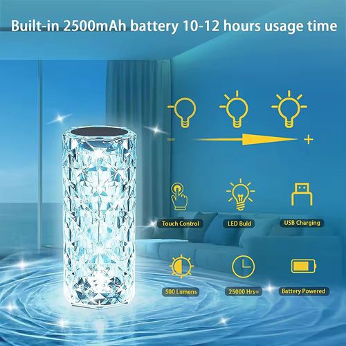 Enchanting Crystal Ambient Lamp - Magical Touch & Remote Control Color-Changing Light for Dreamy Atmosphere