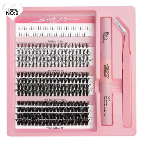 Glamorous DIY Eyelash Extension Kit - Achieve Salon-Worthy Lashes at Home with Luxury Lash Clusters & Effortless Application Tools