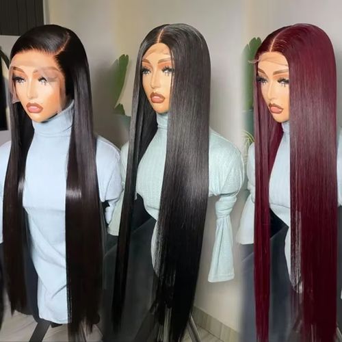 African Style Brazilian Virgin Human Hair Lace Front Wig - Flawless HD Lace, Natural Hairline, Versatile Styling for Braids, Dye & More