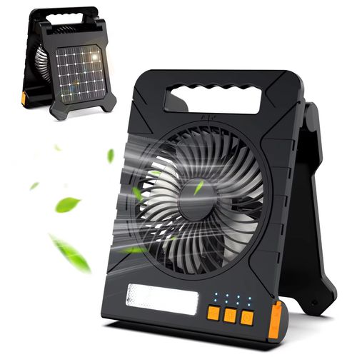 Versatile Portable Solar-Powered Camping Fan Light with Multi-Functions