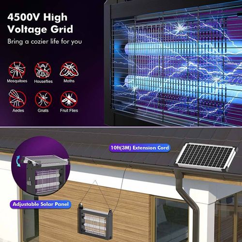 Solar-Powered Outdoor Bug Zapper, Waterproof & Ultra-Effective Mosquito Killer for African Homes and Gardens