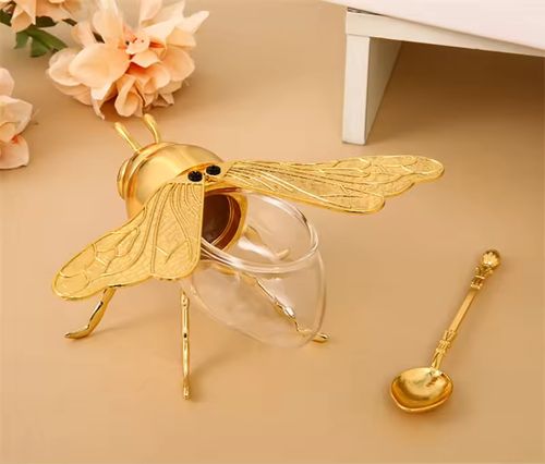 Glamorous Bee Sugar Jar: Vintage Luxury Craft, Exquisite Artistry for a Regal Home & Charming Gifting