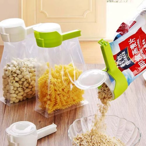 Premium Food Bag Sealing Clips with Pour Spout - Ultimate Freshness & Mess-Free Pouring for Kitchen Essentials