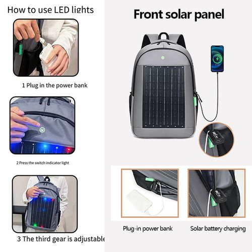 Stylish Solar - Powered Backpack - Multifunctional & Durable for Outdoor and Daily Use in Africa
