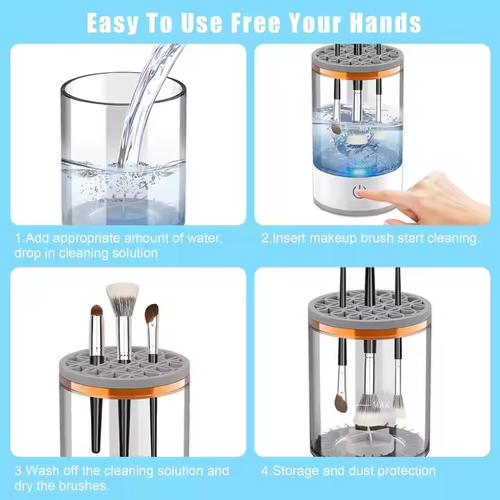 Luxury Automatic Makeup Brush Cleaner - Effortless Deep Cleaning & Hands-Free Convenience for Flawless Beauty Tools