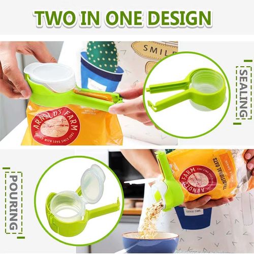 Premium Food Bag Sealing Clips with Pour Spout - Ultimate Freshness & Mess-Free Pouring for Kitchen Essentials