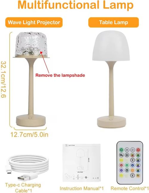 Dreamy Rotating Water Wave Ambient Lamp - Remote Control, Multi-Color Changing Artistic Night Light for Cozy Atmosphere