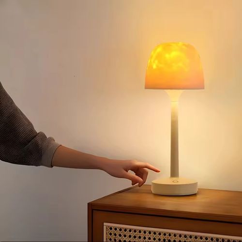 Dreamy Rotating Water Wave Ambient Lamp - Remote Control, Multi-Color Changing Artistic Night Light for Cozy Atmosphere