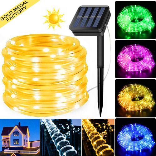 Magical Outdoor Waterproof LED Tube String Lights - Colorful Glow, 8 Flash Modes, Energy-Saving & Durable, Create Enchanting Ambiance for Your Garden & Patio