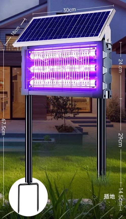 Solar-Powered Ultra-Efficient Mosquito Killer Lamp with Automatic Control for Africa's Outdoor Use - Safe & Reliable