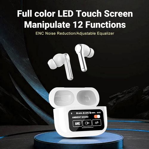 Touch-Screen Case TWS Earbuds with Selfie, ENC & Hi-Fi Sound