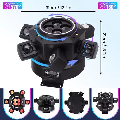 Mesmerizing 360° Six-Head Bee-Eye Beam Stage Light - Elevate Your Performances with Stunning Visuals