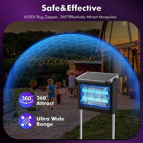 Solar-Powered Outdoor Bug Zapper, Waterproof & Ultra-Effective Mosquito Killer for African Homes and Gardens