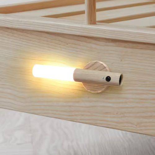 Enchanting Smart Wooden Motion Sensor Night Light - Magnetic Rechargeable with Cozy Warm Glow for Magical Nights
