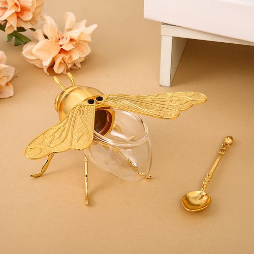 Glamorous Bee Sugar Jar: Vintage Luxury Craft, Exquisite Artistry for a Regal Home & Charming Gifting
