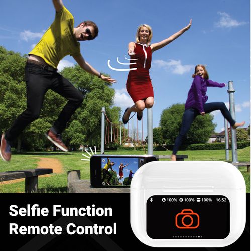 Touch-Screen Case TWS Earbuds with Selfie, ENC & Hi-Fi Sound