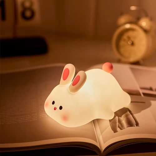 Adorable Big - Face Rabbit Silicone Night Light - A Cute Healing Companion for Relaxing & Cozy Nights