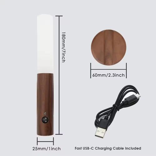 Enchanting Smart Wooden Motion Sensor Night Light - Magnetic Rechargeable with Cozy Warm Glow for Magical Nights