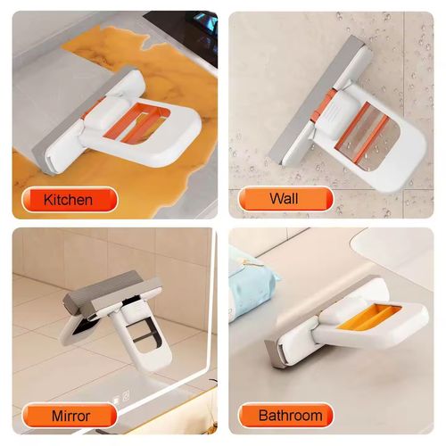 Foldable Mini Mop: Effortless Powerful Cleaning with Hands-Free Squeezing for Kitchen & Bathroom Wonders