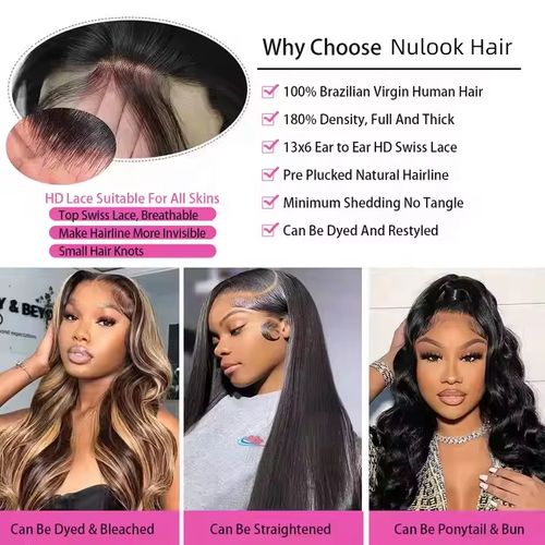 African Style Brazilian Virgin Human Hair Lace Front Wig - Flawless HD Lace, Natural Hairline, Versatile Styling for Braids, Dye & More