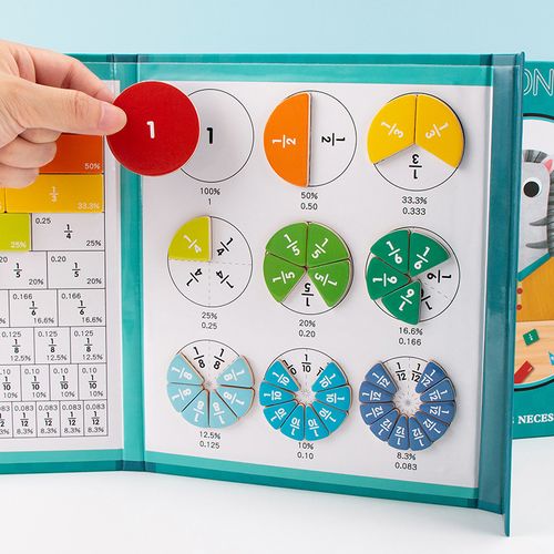 Magnetic Fraction Wooden Toy: A Fun & Engaging Way to Master Fractions, Portable & Interactive Learning Game for Kids
