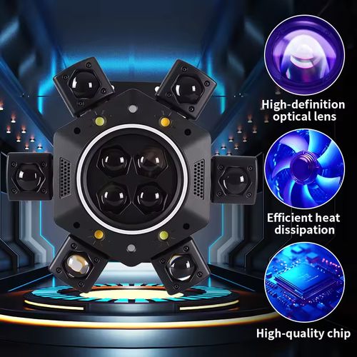 Mesmerizing 360° Six-Head Bee-Eye Beam Stage Light - Elevate Your Performances with Stunning Visuals