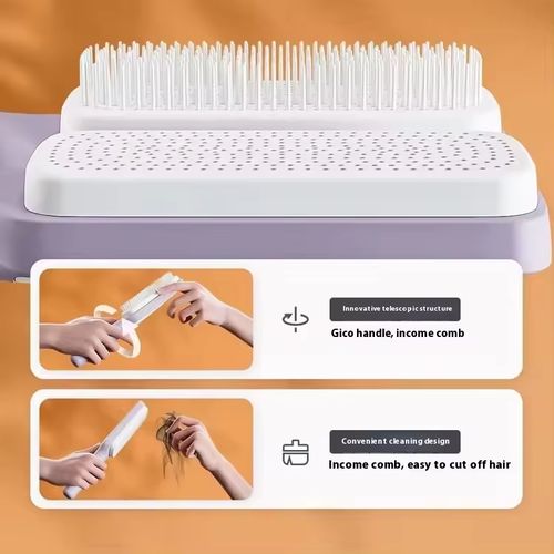 Ultimate Anti - Static Retractable Hair Brush - Effortless Detangling, Scalp - Massaging & Easy Cleaning for All Hair Types