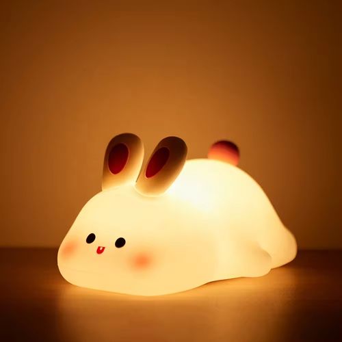Adorable Big - Face Rabbit Silicone Night Light - A Cute Healing Companion for Relaxing & Cozy Nights