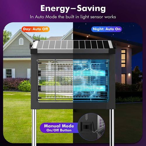 Solar-Powered Outdoor Bug Zapper, Waterproof & Ultra-Effective Mosquito Killer for African Homes and Gardens