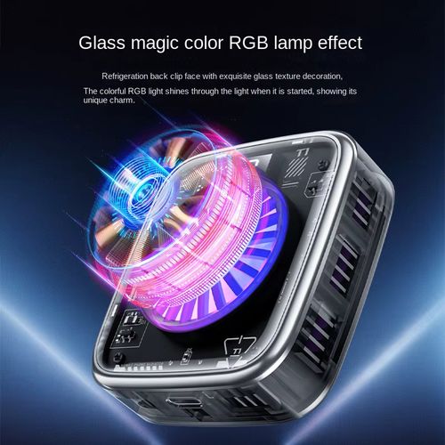 T1 Pro Mobile Phone Cooler - Semiconductor Fast Cooling with RGB Light, Mute Design & Magnetic Clip for Gaming Phones
