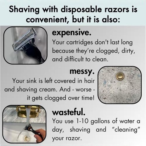 Revolutionary Razor Cleaner – Effortlessly Unclog, Keep Sink Spotless, Shave Anywhere with Luxurious Convenience & Eco-Friendly Brilliance
