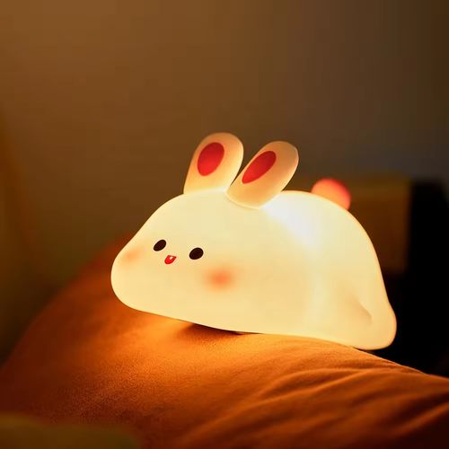 Adorable Big - Face Rabbit Silicone Night Light - A Cute Healing Companion for Relaxing & Cozy Nights