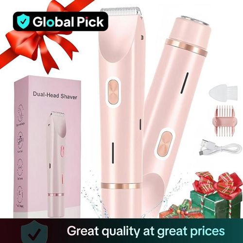 Electric Bikini Trimmer for Women, Rechargeable 2 in 1 Body & Facial Hair Removal, Waterproof Wet & Dry Use Trimmer for Women