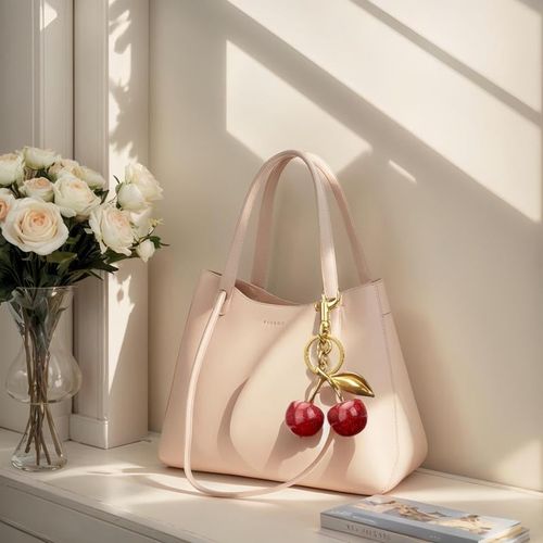 Cute Cherry Keychain Bag Charms for Women – Purse & Car Key Accents, Adorable Add-ons for Your Essentials