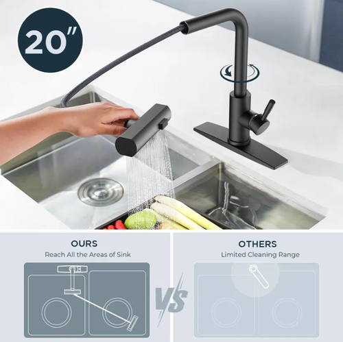 Splash-proof   Black   3 precision spray modes   smart faucet
