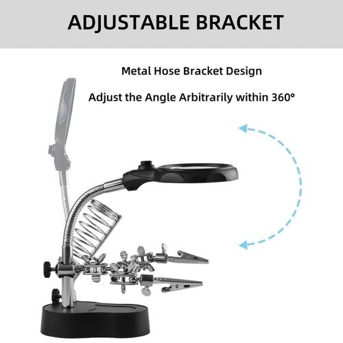 🔍 Adjustable LED Magnifying Glass Soldering Station – Hands-Free Precision Made Easy! 💡