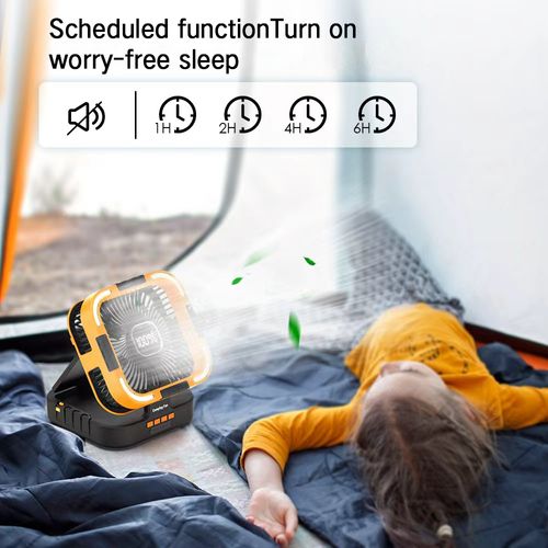 Multi-Functional 10000mAh Solar Rechargeable Fan – Portable Camping & Emergency Power Bank