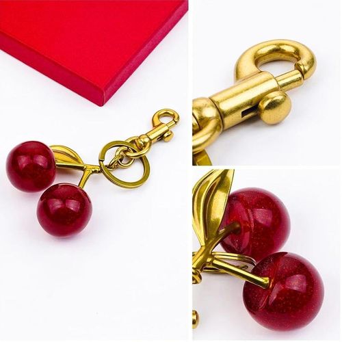 Cute Cherry Keychain Bag Charms for Women – Purse & Car Key Accents, Adorable Add-ons for Your Essentials